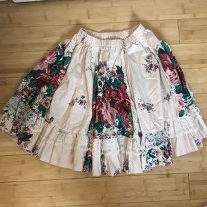 Vintage Pitchfork Brand Floral Lace Flowy Skirt